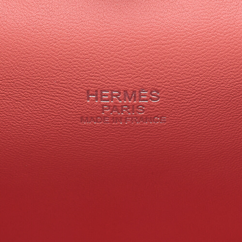 HERMES Toolbox 20 Evercolor 2way Flamingo Handbag Silver-Tone Hardware, Pre-Owned