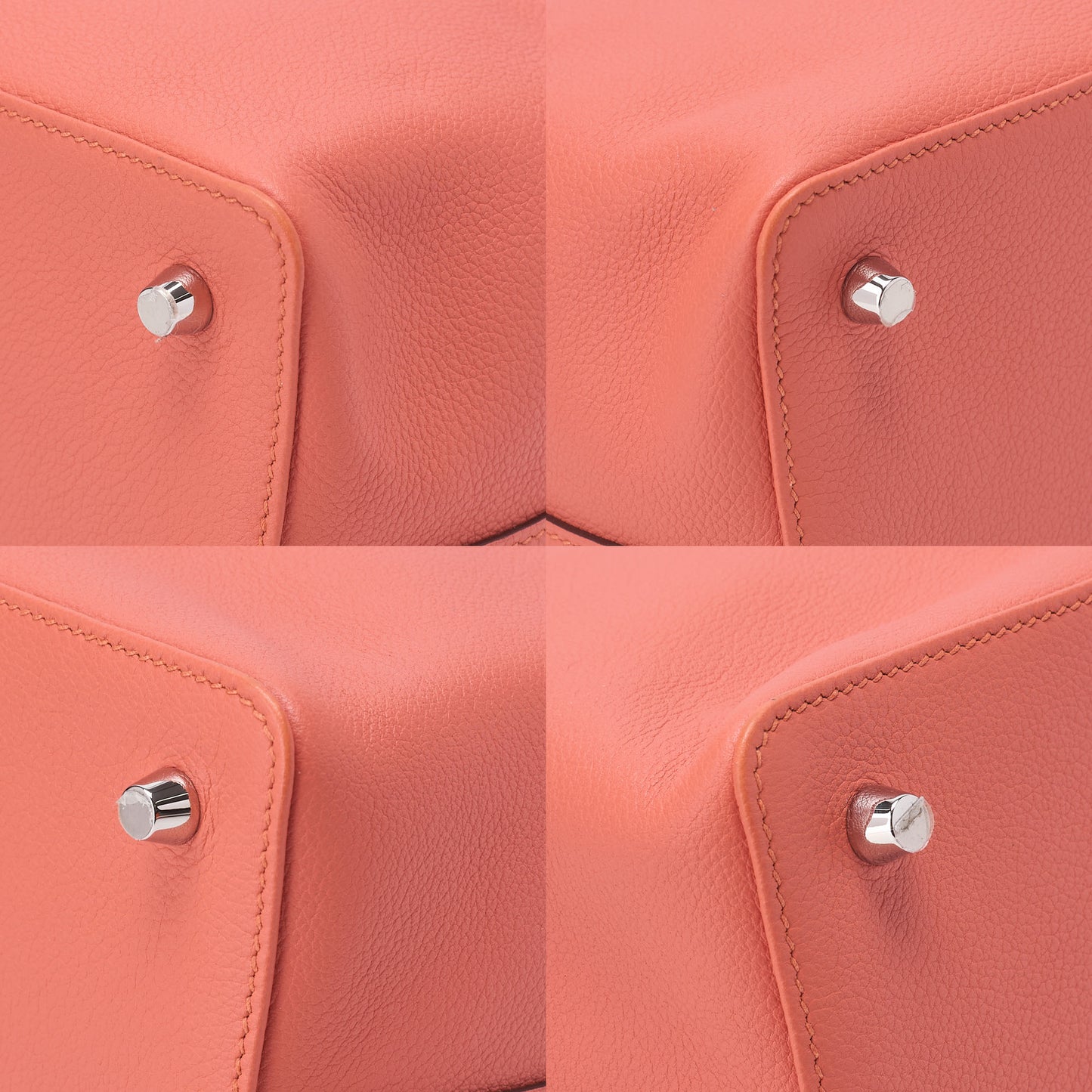 HERMES Toolbox 20 Evercolor 2way Flamingo Handbag Silver-Tone Hardware, Pre-Owned