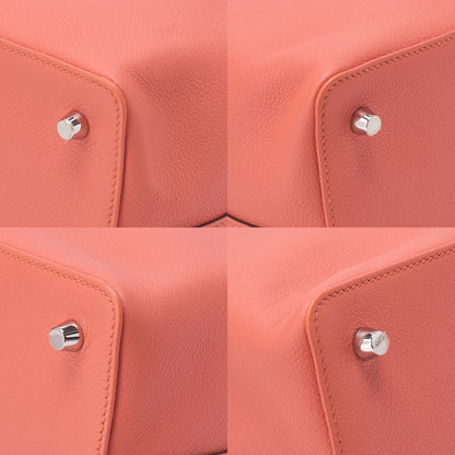 HERMES Toolbox 20 Evercolor 2way Flamingo Handbag Silver-Tone Hardware, Pre-Owned