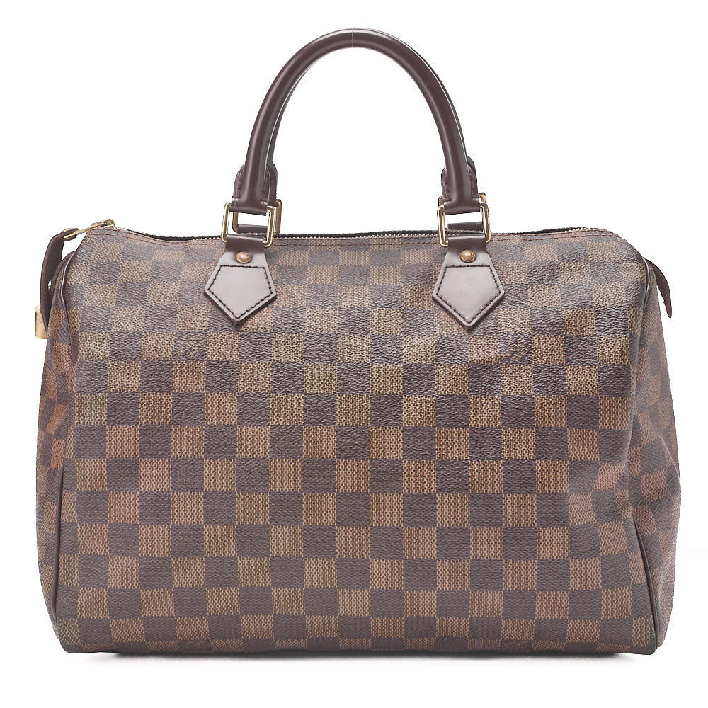 LOUIS VUITTON Louis Vuitton Damier Speedy 30 Handbag N41531 Brown Gold-Tone Hardware, Pre-Owned