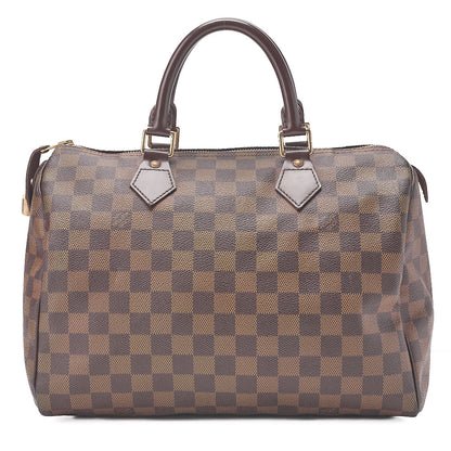 LOUIS VUITTON Louis Vuitton Damier Speedy 30 Handbag N41531 Brown Gold-Tone Hardware, Pre-Owned