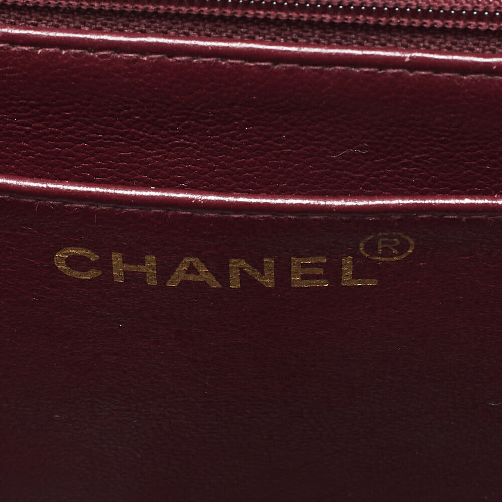 CHANEL Chain Shoulder Bag Deca Matelasse30cm Single Flap Lambskin Black Gold-Tone Hardware, Pre-Owned