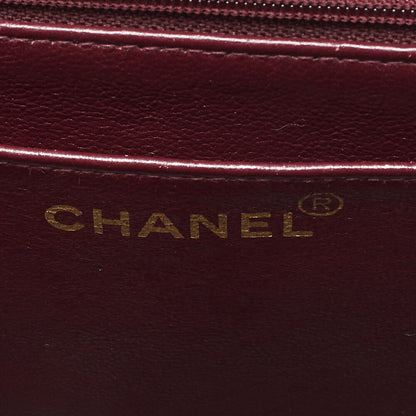 CHANEL Chain Shoulder Bag Deca Matelasse30cm Single Flap Lambskin Black Gold-Tone Hardware, Pre-Owned