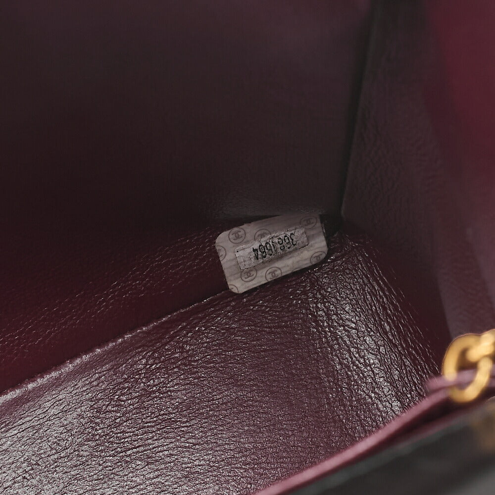 CHANEL Chain Shoulder Bag Deca Matelasse30cm Single Flap Lambskin Black Gold-Tone Hardware, Pre-Owned