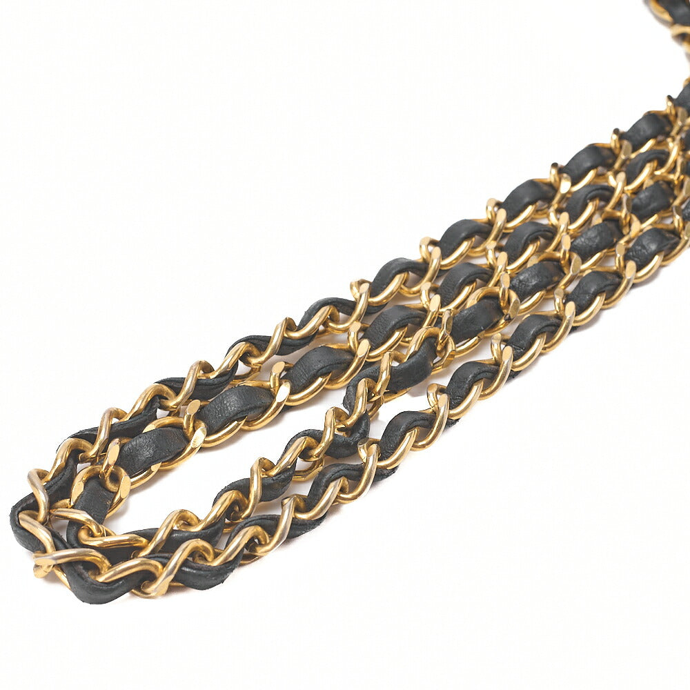 CHANEL Lambskin Matelasse Full Flap Turnlock Chain Shoulder Black Gold-Tone Hardware, Pre-Owned