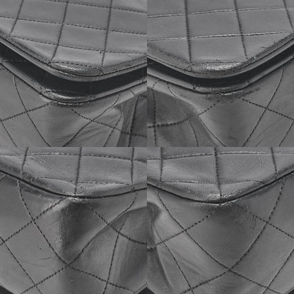 CHANEL Lambskin Matelasse Full Flap Turnlock Chain Shoulder Black Gold-Tone Hardware, Pre-Owned