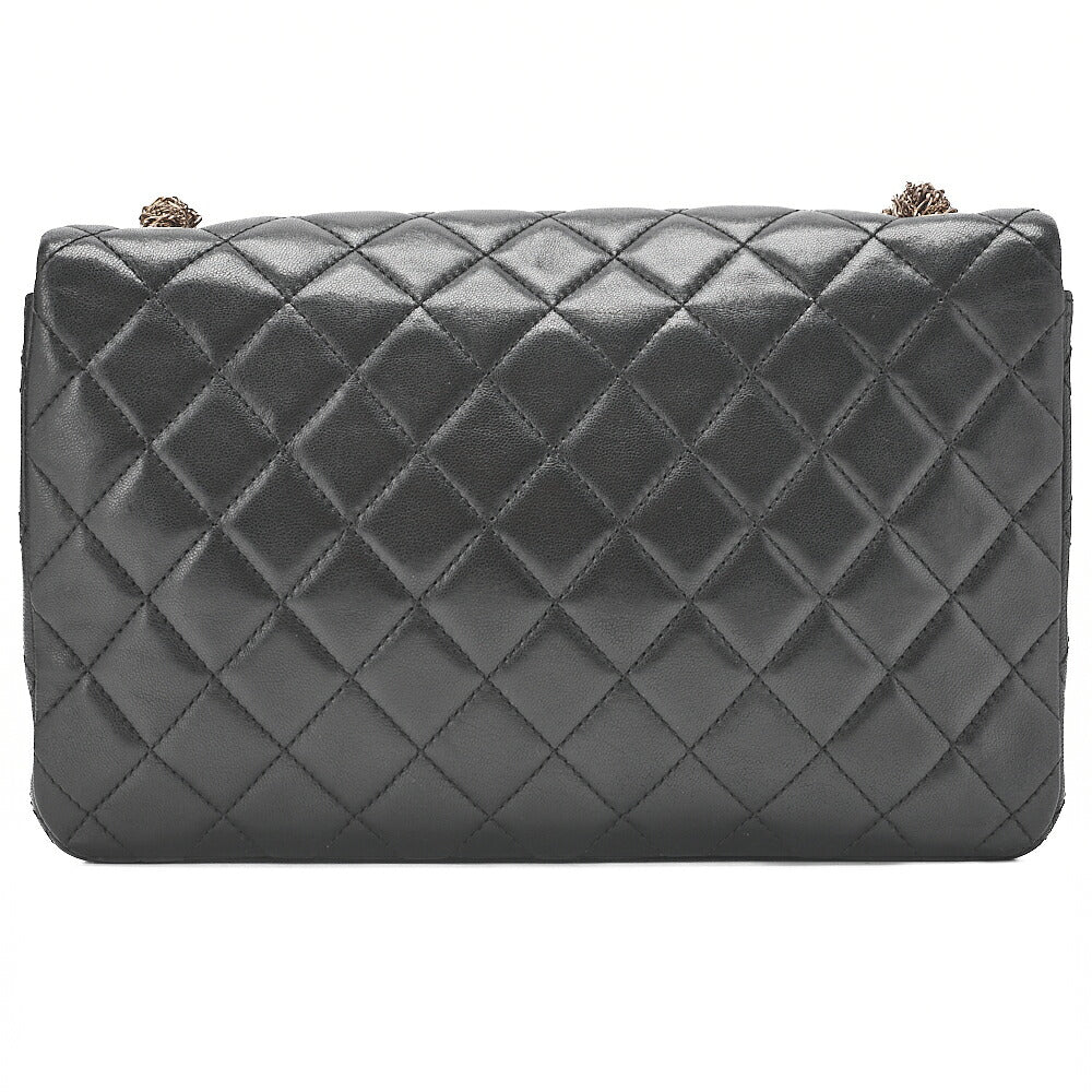 CHANEL Lambskin Matelasse 23cm Westminster Pearl Chain Shoulder Black Gold-Tone Hardware, Pre-Owned