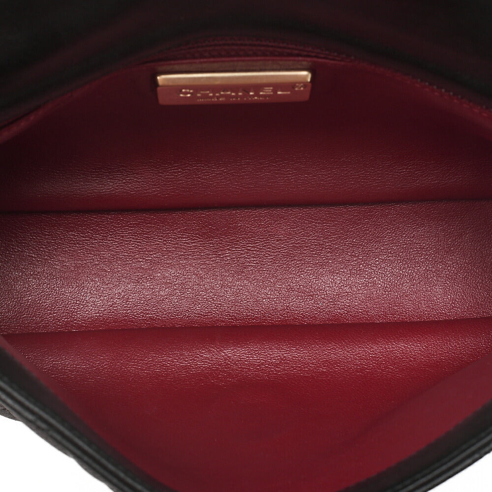 CHANEL Lambskin Matelasse 23cm Westminster Pearl Chain Shoulder Black Gold-Tone Hardware, Pre-Owned