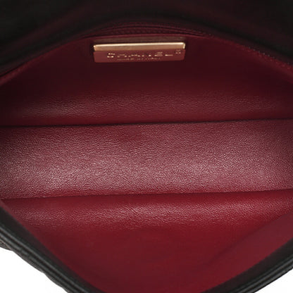 CHANEL Lambskin Matelasse 23cm Westminster Pearl Chain Shoulder Black Gold-Tone Hardware, Pre-Owned