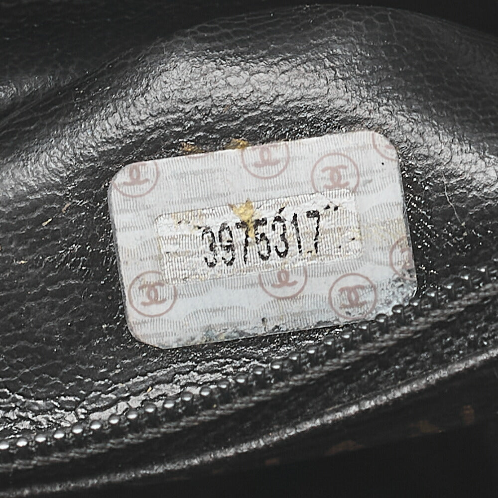 CHANEL Lambskin Chevron Bicolore 2way Vanity Shoulder Black Gold-Tone Hardware, Pre-Owned