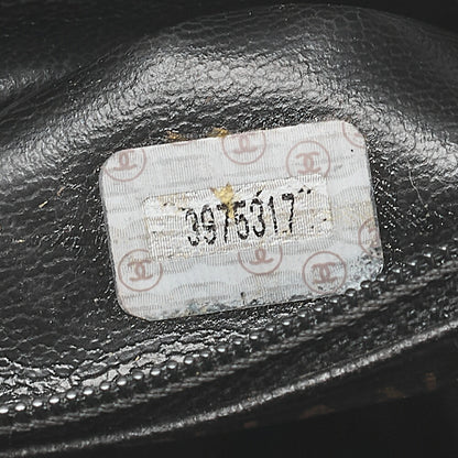 CHANEL Lambskin Chevron Bicolore 2way Vanity Shoulder Black Gold-Tone Hardware, Pre-Owned