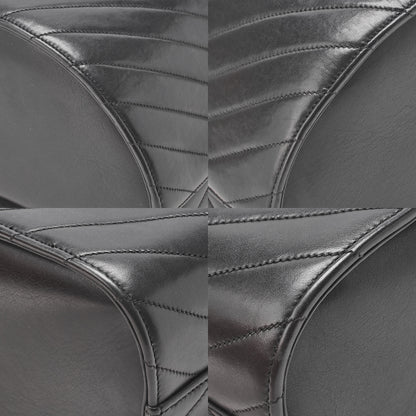 CHANEL Lambskin Chevron Bicolore 2way Vanity Shoulder Black Gold-Tone Hardware, Pre-Owned