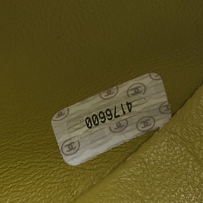 CHANEL Lambskin Matelasse Turnlock Round Flap Chain Handbag Yellow Gold-Tone Hardware, Pre-Owned