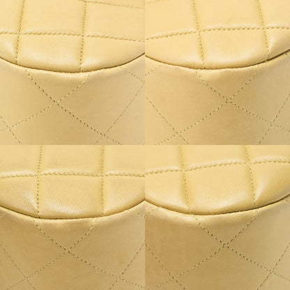 CHANEL Lambskin Matelasse Turnlock Round Flap Chain Handbag Yellow Gold-Tone Hardware, Pre-Owned