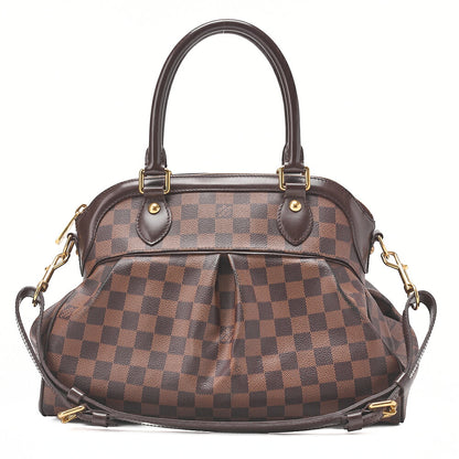 LOUIS VUITTON Louis Vuitton Damier Trevi PM Handbag N51997 Damier Evenu Brown Gold-Tone Hardware, Pre-Owned