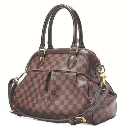 LOUIS VUITTON Louis Vuitton Damier Trevi PM Handbag N51997 Damier Evenu Brown Gold-Tone Hardware, Pre-Owned