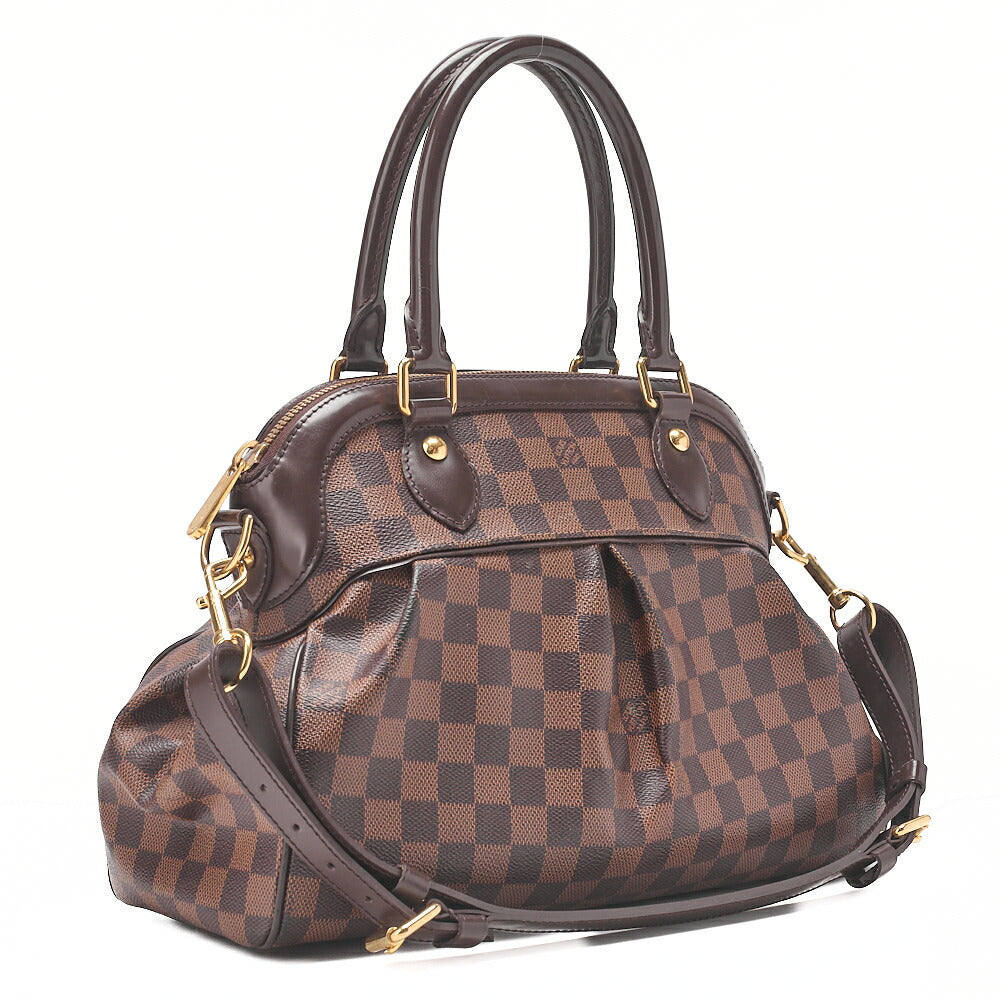 LOUIS VUITTON Louis Vuitton Damier Trevi PM Handbag N51997 Damier Evenu Brown Gold-Tone Hardware, Pre-Owned