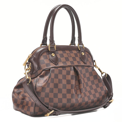 LOUIS VUITTON Louis Vuitton Damier Trevi PM Handbag N51997 Damier Evenu Brown Gold-Tone Hardware, Pre-Owned