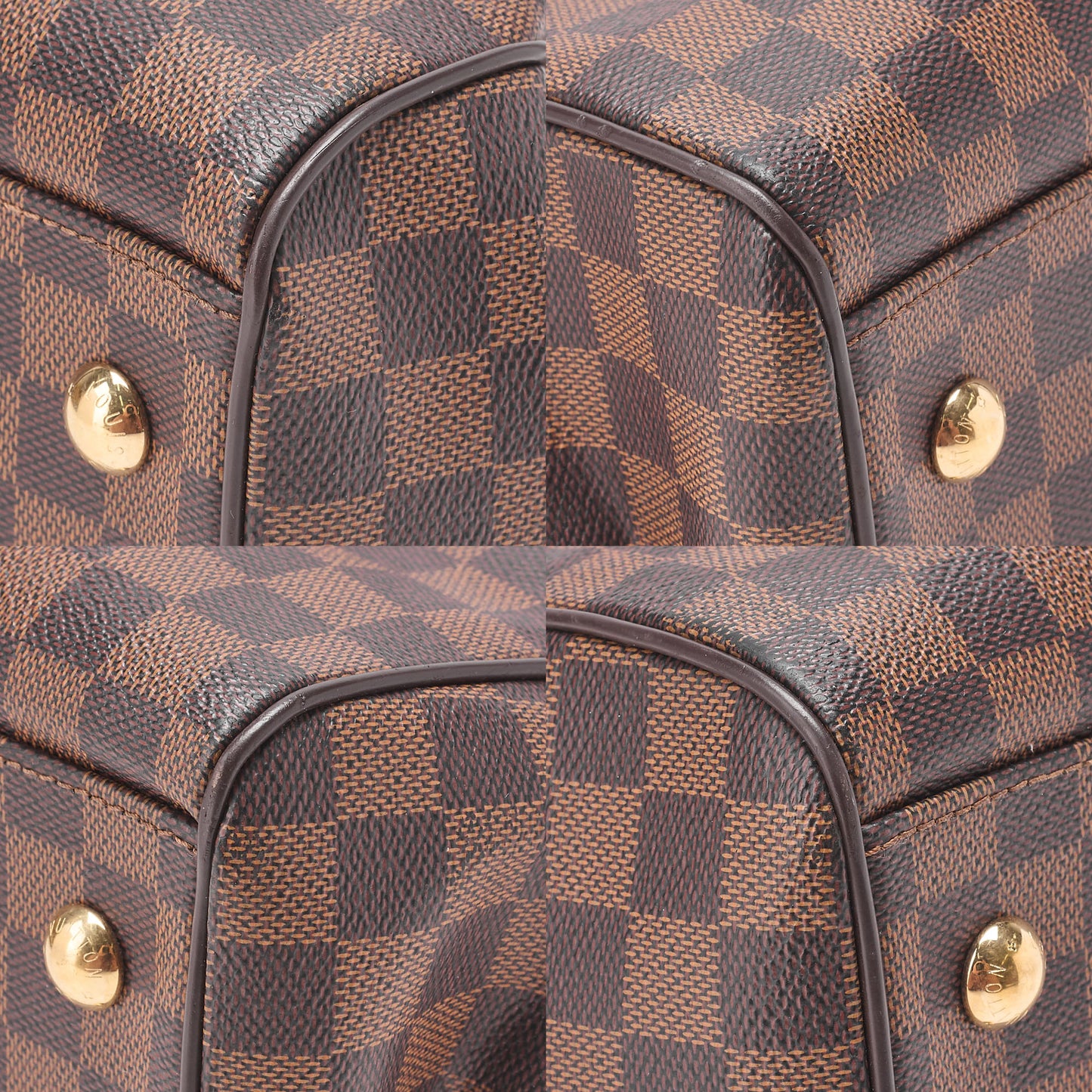 LOUIS VUITTON Louis Vuitton Damier Trevi PM Handbag N51997 Damier Evenu Brown Gold-Tone Hardware, Pre-Owned