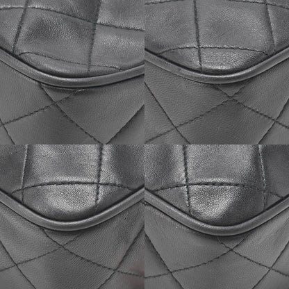 CHANEL Matelasse Logo Charm Camera Back Shoulder Bag Lambskin Black Gold-Tone Hardware, Pre-Owned