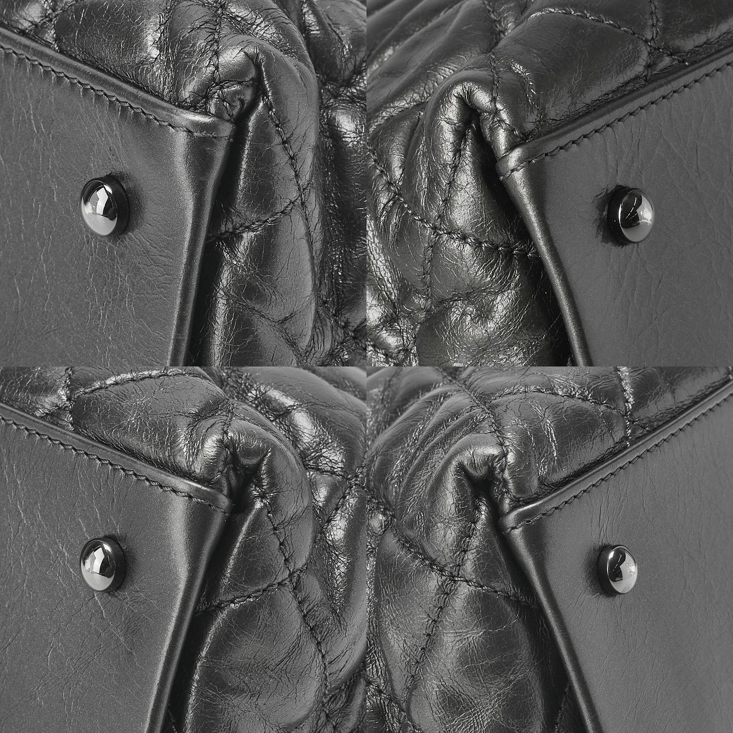 CHANEL Vintage Calf Luxury Line Big Coco Mark Chain Tote Black-Tone Hardware, Pre-Owned