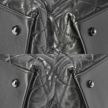 CHANEL Vintage Calf Luxury Line Big Coco Mark Chain Tote Black-Tone Hardware, Pre-Owned