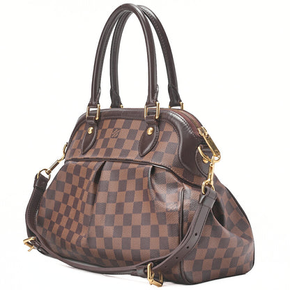 LOUIS VUITTON Louis Vuitton Damier Trevi PM Handbag N51997 Damier Evenu Brown Gold-Tone Hardware, Pre-Owned