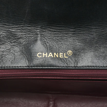 CHANEL Matelasse Diana Flap 25cm Chain Shoulder Lambskin Black Gold-Tone Hardware, Pre-Owned