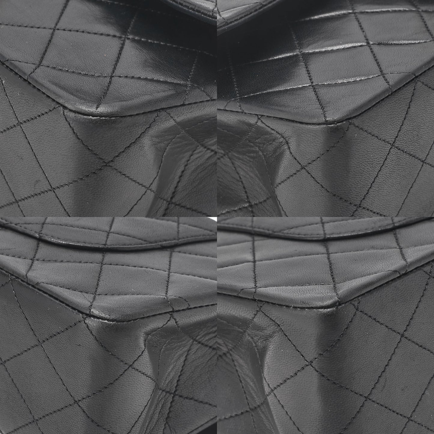 CHANEL Chain Shoulder Bag Matelasse Double Flap 25cm Lambskin Black Gold-Tone Hardware, Pre-Owned