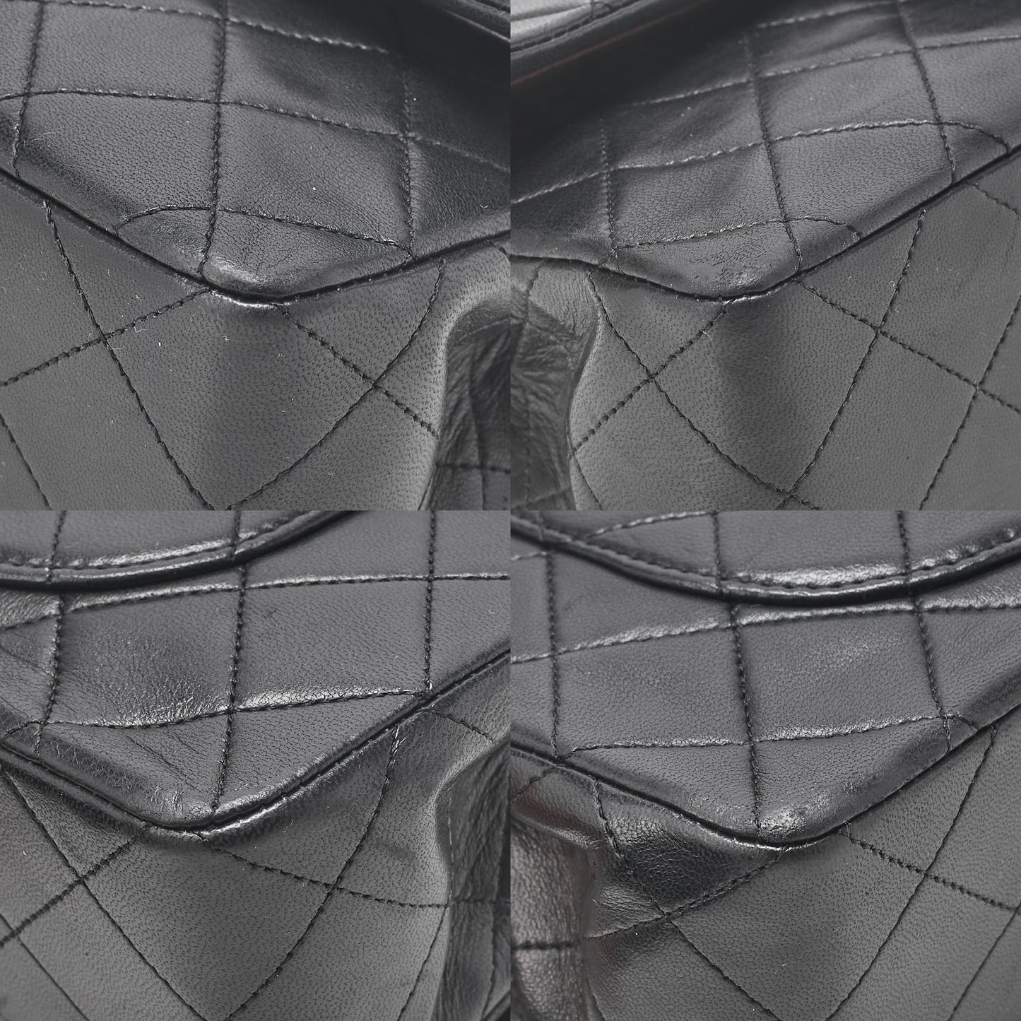 CHANEL Matelasse Double Flap 23cm Chain Shoulder Lambskin Black Gold-Tone Hardware, Pre-Owned