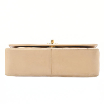 CHANEL Matelasse Diana Flap 25cm Chain Shoulder Lambskin Beige Gold-Tone Hardware, Pre-Owned