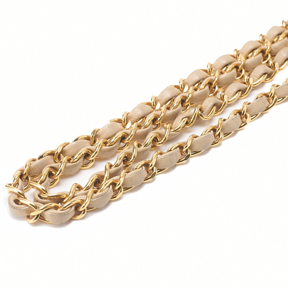 CHANEL Matelasse Diana Flap 25cm Chain Shoulder Lambskin Beige Gold-Tone Hardware, Pre-Owned