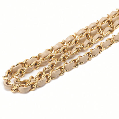 CHANEL Matelasse Diana Flap 25cm Chain Shoulder Lambskin Beige Gold-Tone Hardware, Pre-Owned