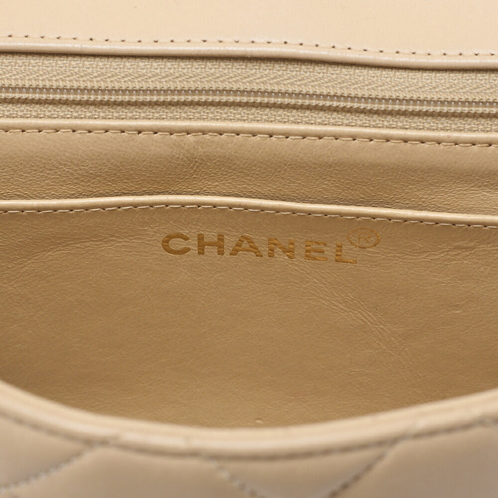 CHANEL Matelasse Diana Flap 25cm Chain Shoulder Lambskin Beige Gold-Tone Hardware, Pre-Owned