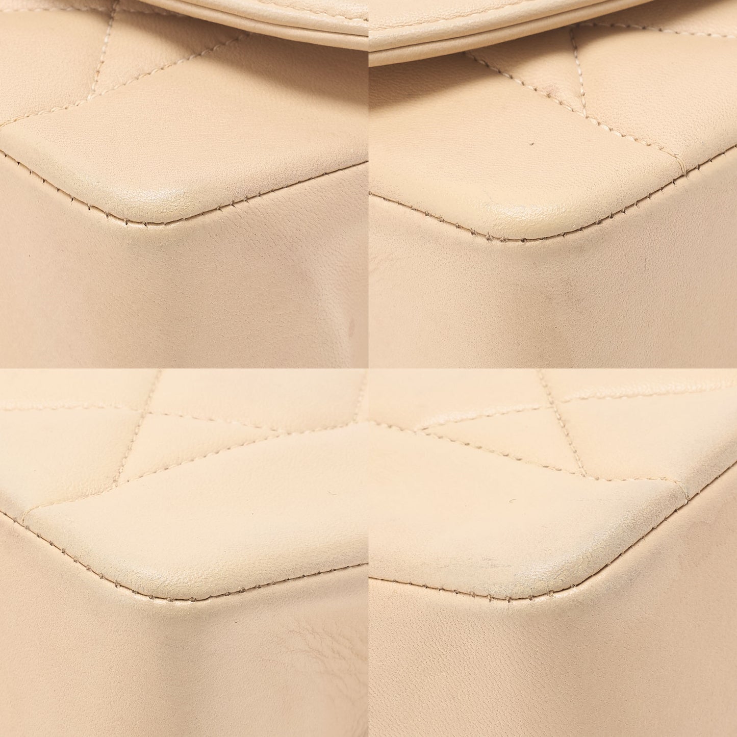 CHANEL Matelasse Diana Flap 25cm Chain Shoulder Lambskin Beige Gold-Tone Hardware, Pre-Owned