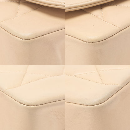 CHANEL Matelasse Diana Flap 25cm Chain Shoulder Lambskin Beige Gold-Tone Hardware, Pre-Owned