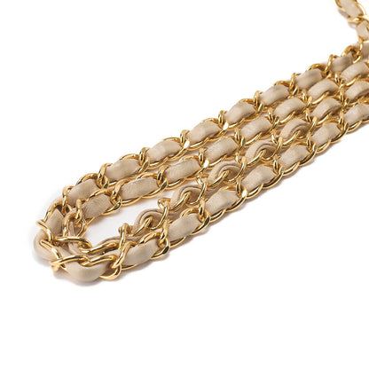 CHANEL Matelasse  Diana Flap 24cm Chain Shoulder Lambskin Beige Gold-Tone Hardware, Pre-Owned