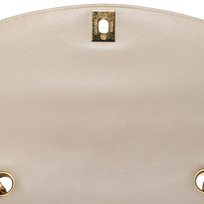 CHANEL Matelasse  Diana Flap 24cm Chain Shoulder Lambskin Beige Gold-Tone Hardware, Pre-Owned