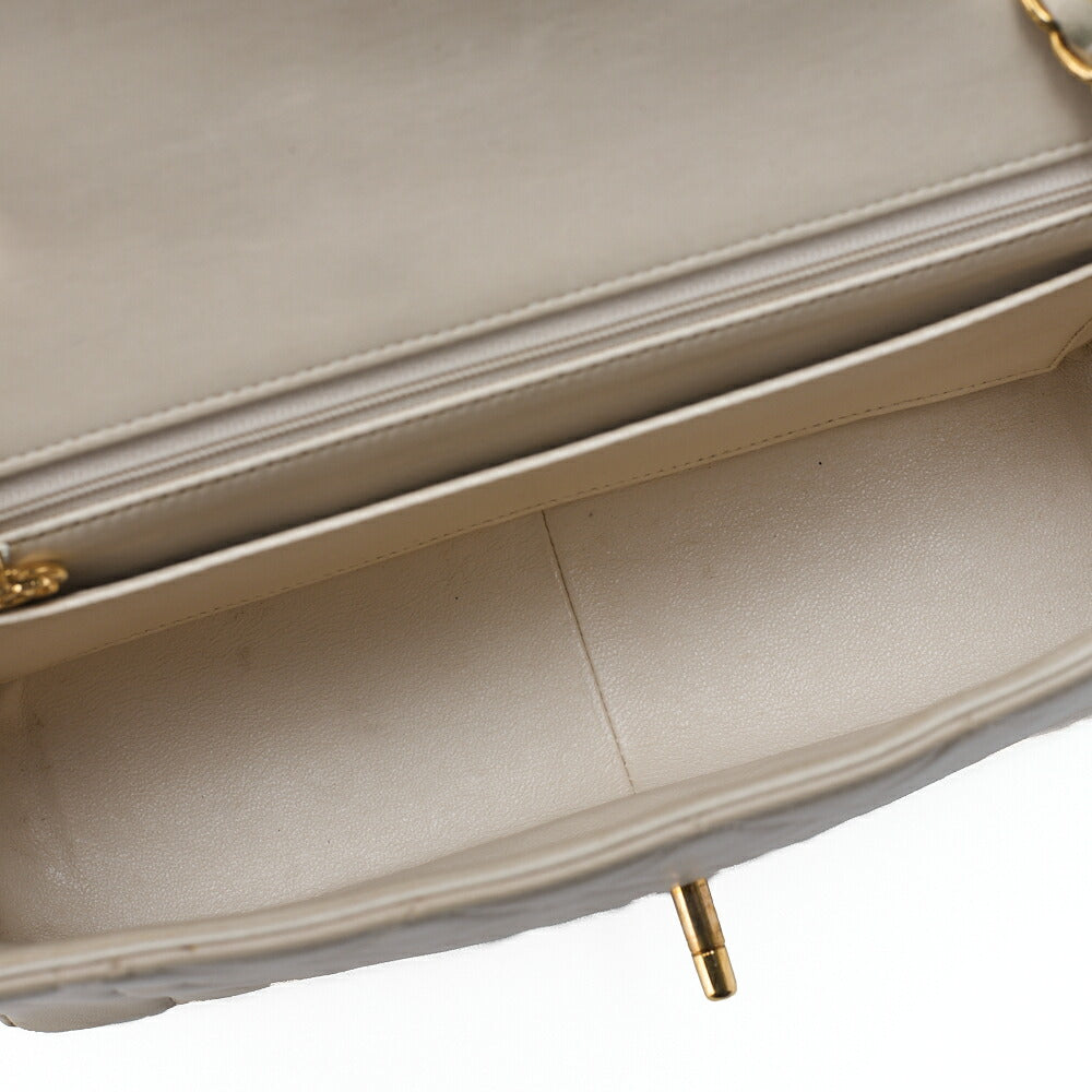 CHANEL Matelasse  Diana Flap 24cm Chain Shoulder Lambskin Beige Gold-Tone Hardware, Pre-Owned