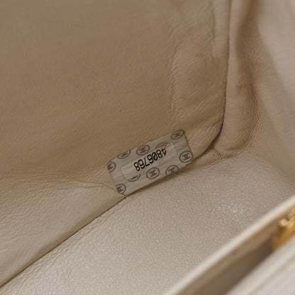 CHANEL Matelasse  Diana Flap 24cm Chain Shoulder Lambskin Beige Gold-Tone Hardware, Pre-Owned