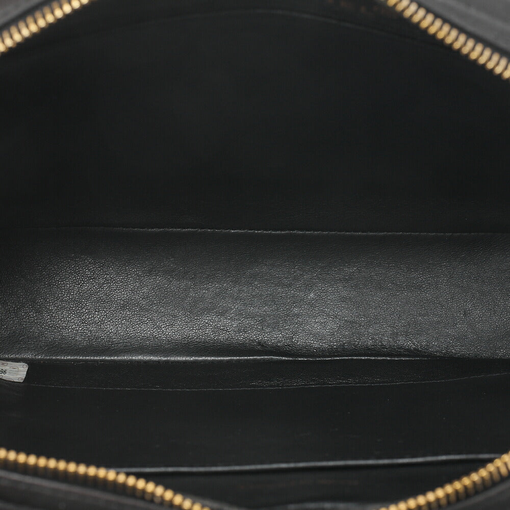 CHANEL Lambskin Matelasse Square Big Coco W Chain Shoulder Black Gold-Tone Hardware, Pre-Owned