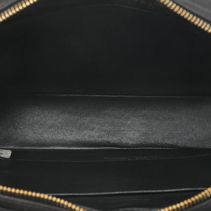 CHANEL Lambskin Matelasse Square Big Coco W Chain Shoulder Black Gold-Tone Hardware, Pre-Owned