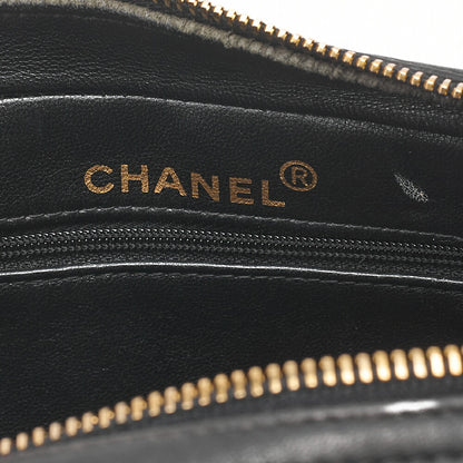 CHANEL Lambskin Matelasse Square Big Coco W Chain Shoulder Black Gold-Tone Hardware, Pre-Owned