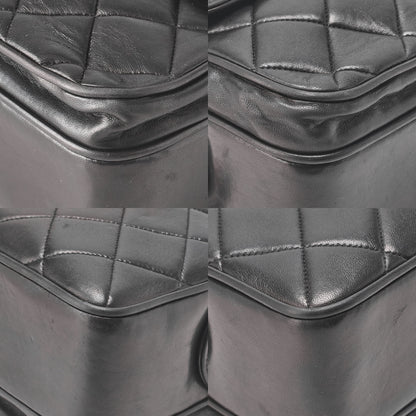 CHANEL Lambskin Matelasse Square Big Coco W Chain Shoulder Black Gold-Tone Hardware, Pre-Owned