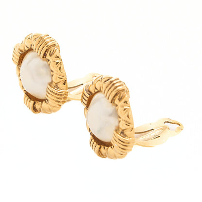 CHANEL Chanel Earrings 23 GP X Faux Pearl Gold Gold-Tone Hardware, Pre-Owned