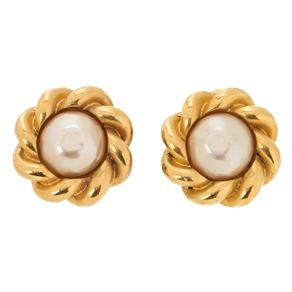 CHANEL Chanel Earrings 2180 GP X Faux Pearl Gold Gold-Tone Hardware, Pre-Owned