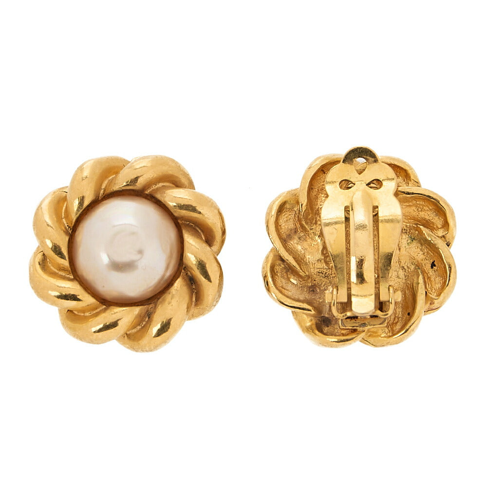 CHANEL Chanel Earrings 2180 GP X Faux Pearl Gold Gold-Tone Hardware, Pre-Owned