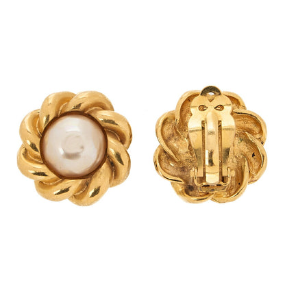 CHANEL Chanel Earrings 2180 GP X Faux Pearl Gold Gold-Tone Hardware, Pre-Owned