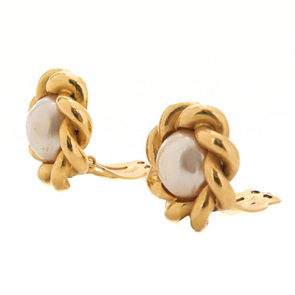 CHANEL Chanel Earrings 2180 GP X Faux Pearl Gold Gold-Tone Hardware, Pre-Owned