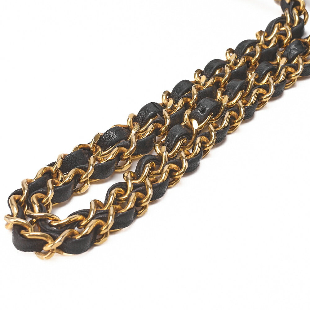 CHANEL Lambskin Matelasse Paris Limited Shoulder Bag Black Gold-Tone Hardware, Pre-Owned